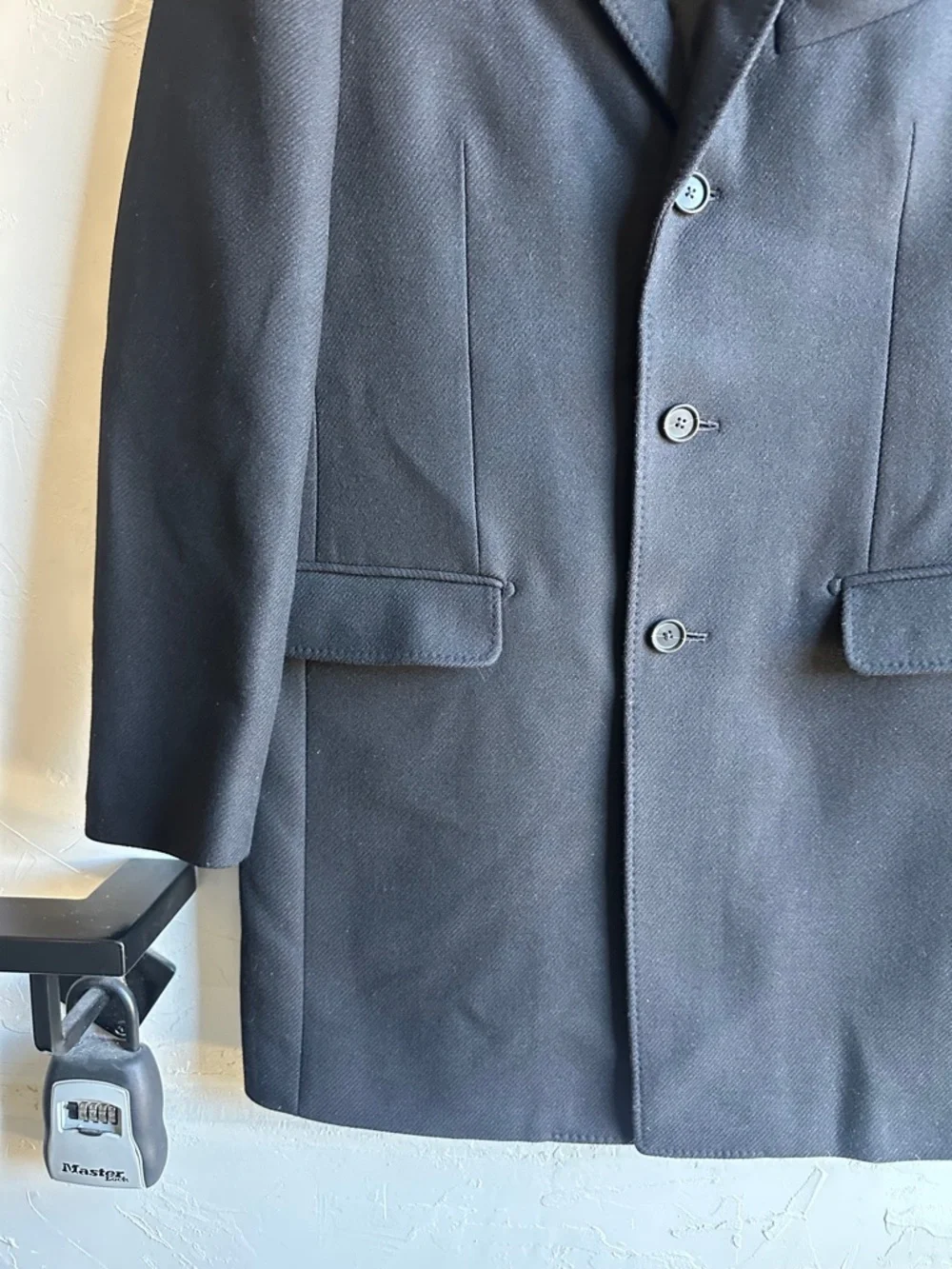 Banana Republic Italian Wool Blazer‎ Black Minimalist Tailored Coat M Business
